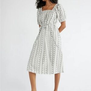 NWOT Time and Tru Black and White Patterned Midi Dress Size 1X